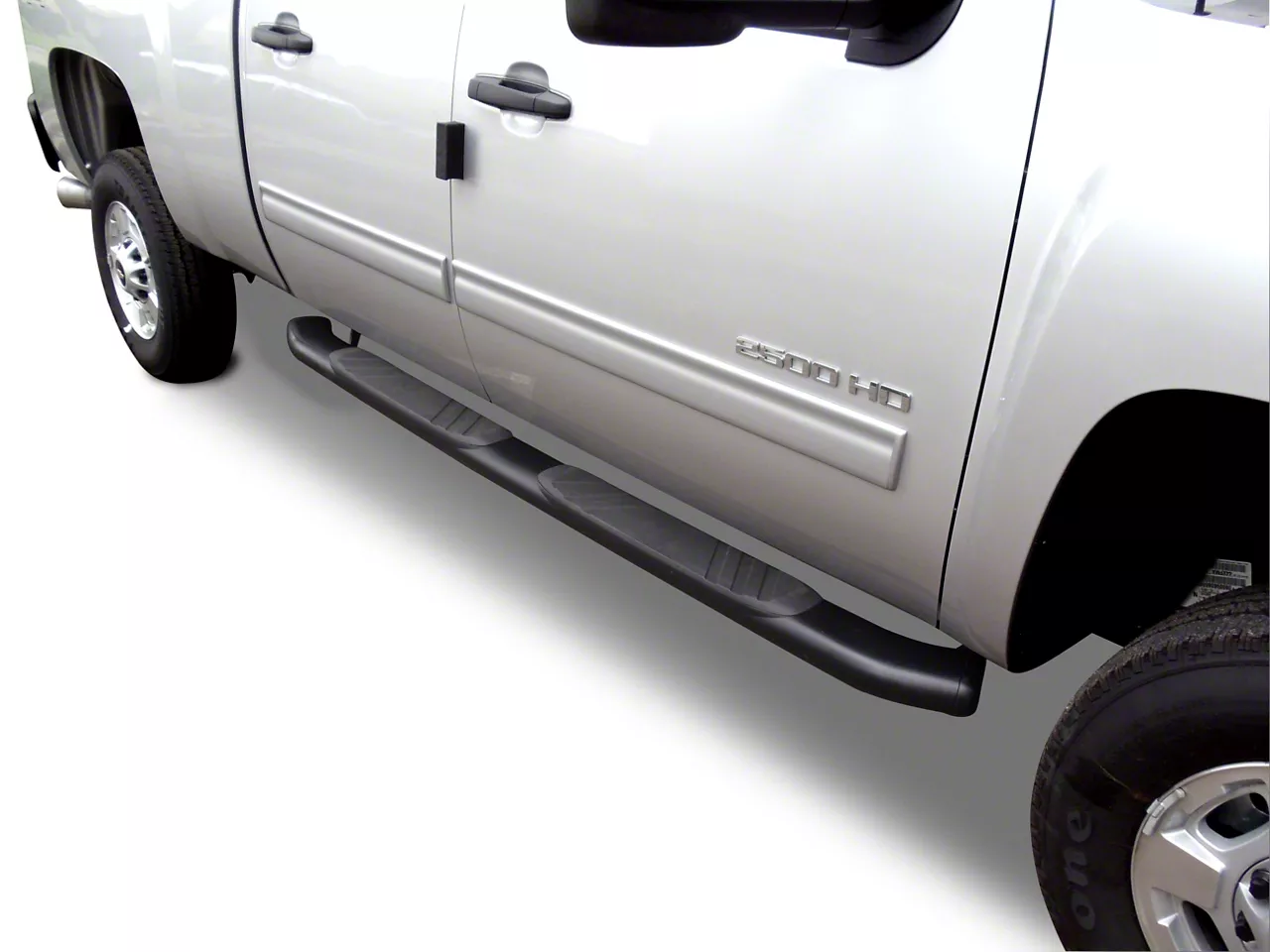 Go Rhino 5-Inch OE Xtreme Composite Side Step Bars; Black (20-26 Silverado 2500 HD Crew Cab)