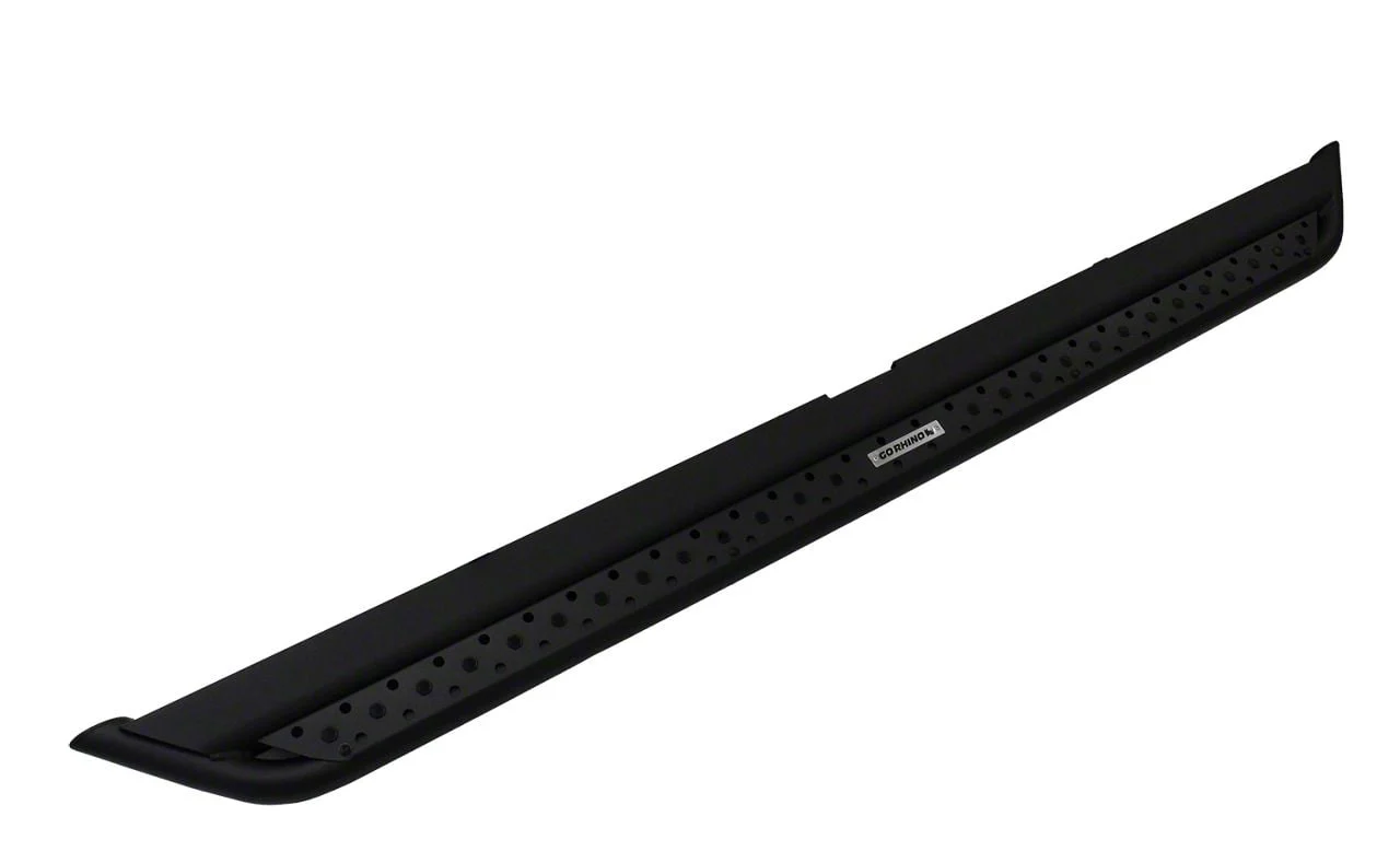 Go Rhino Dominator Xtreme DSS Slider Side Step Bars; Textured Black (11-19 6.0L Silverado 2500 HD Extended/Double Cab)