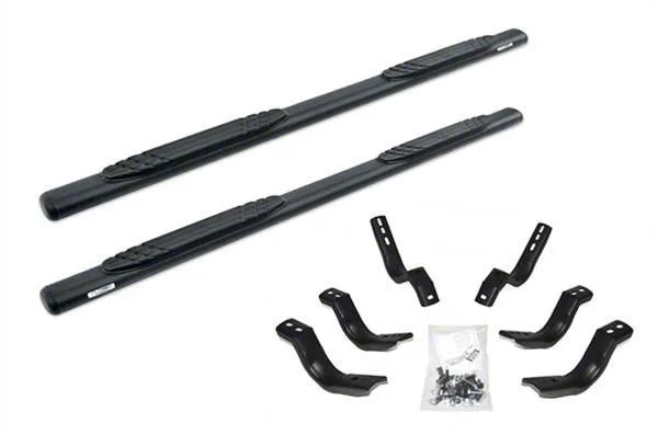 Go Rhino 4-Inch 1000 Series Side Step Bars; Textured Black (15-19 6.6L Duramax Silverado 3500 HD Double Cab)