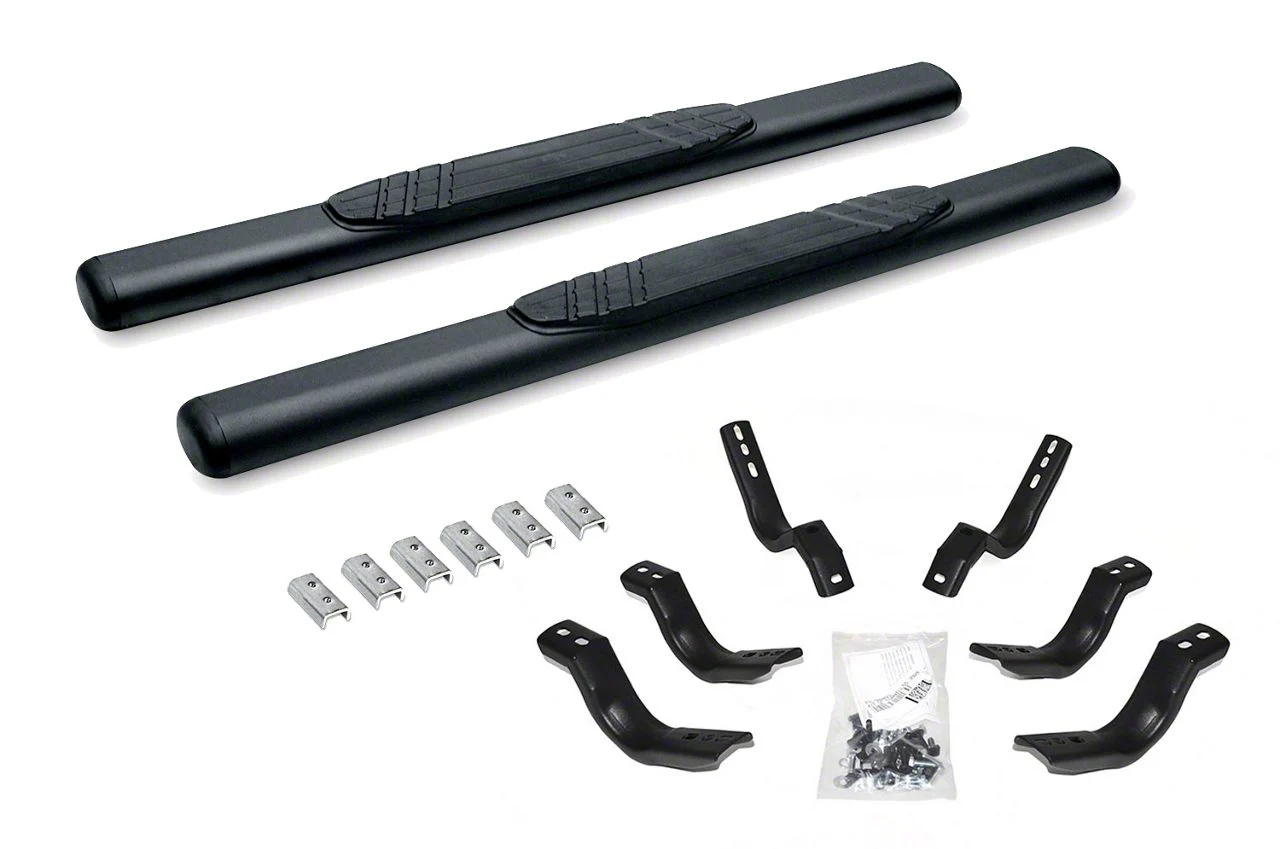 Go Rhino 4-Inch OE Xtreme Side Step Bars; Textured Black (07-10 Silverado 3500 HD Regular Cab)