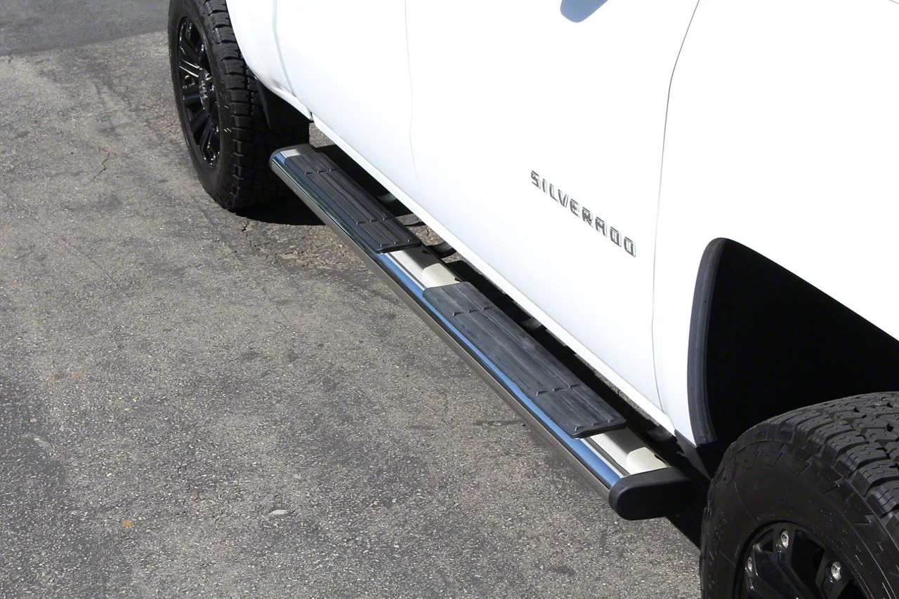 Go Rhino 6-Inch OE Xtreme Side Step Bars; Polished (15-19 6.0L Silverado 3500 HD Double Cab)