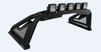 Go Rhino Sport Bar 2.0 Roll Bar with Power Actuated Retractable Light Mount; Textured Black (15-19 Silverado 3500 HD)