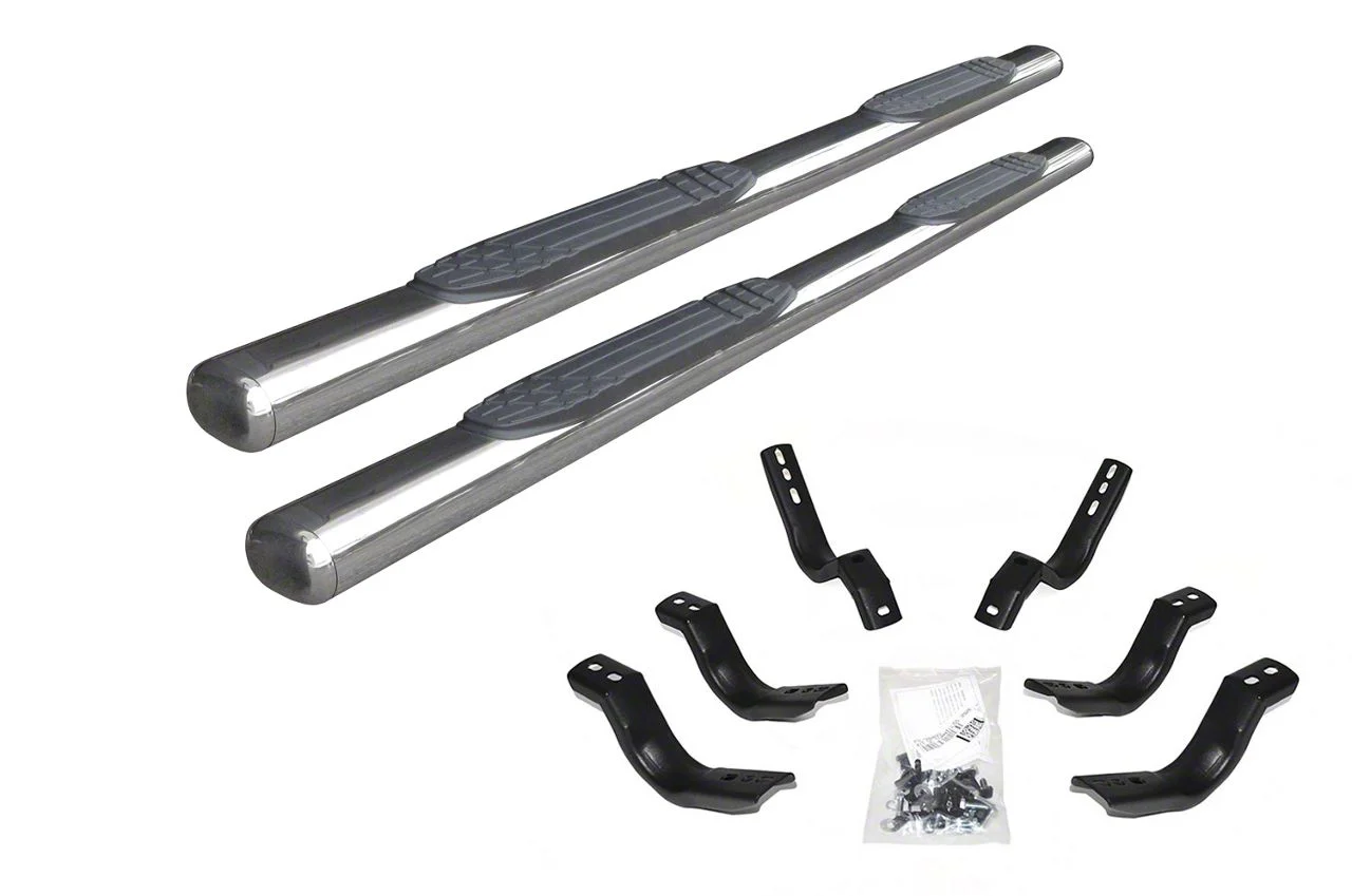 Go Rhino 4-Inch 1000 Series Side Step Bars; Polished (17-26 F-250 Super Duty SuperCab)