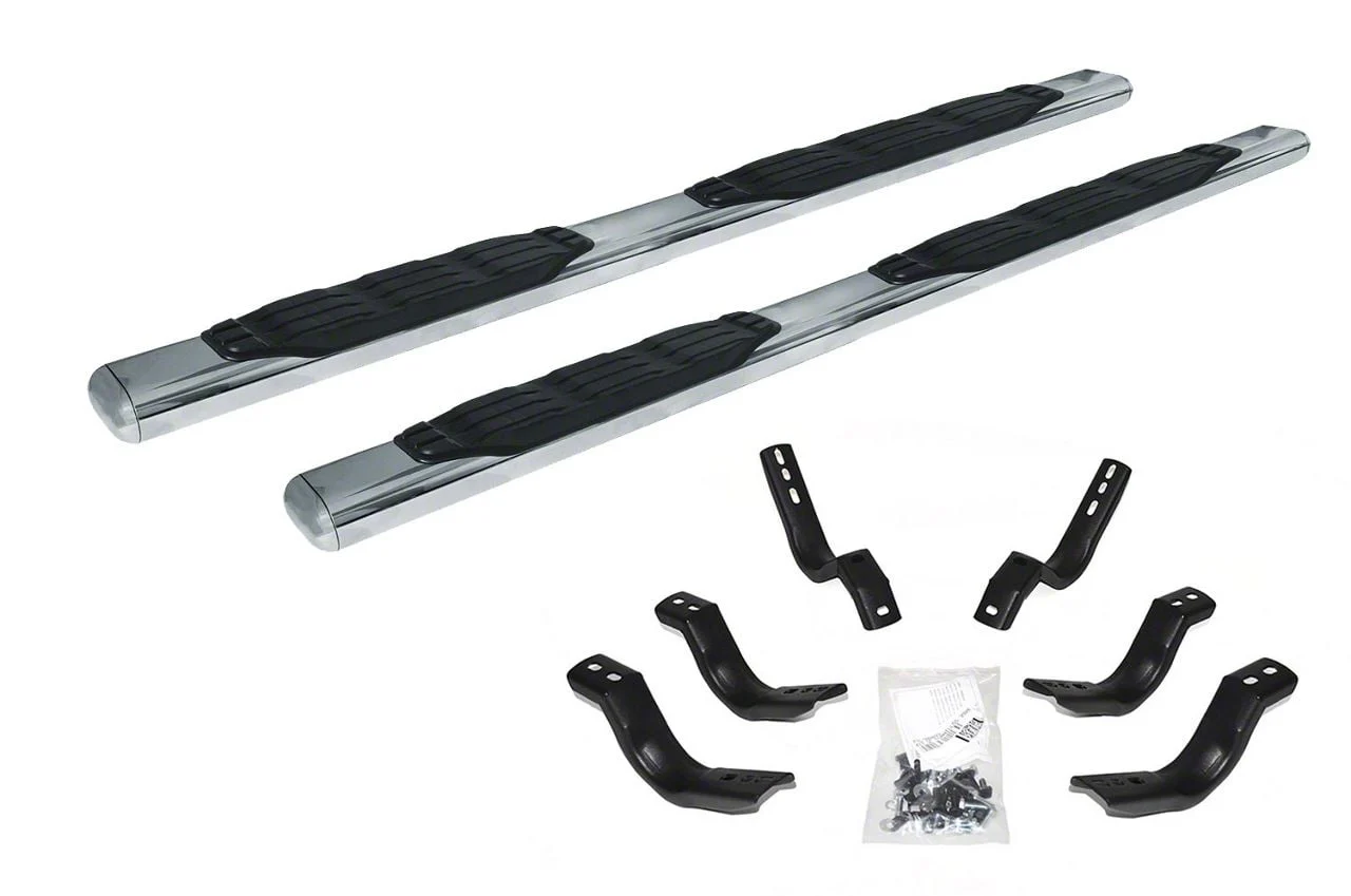 Go Rhino 5-Inch 1000 Series Side Step Bars; Polished (17-26 F-250 Super Duty SuperCab)
