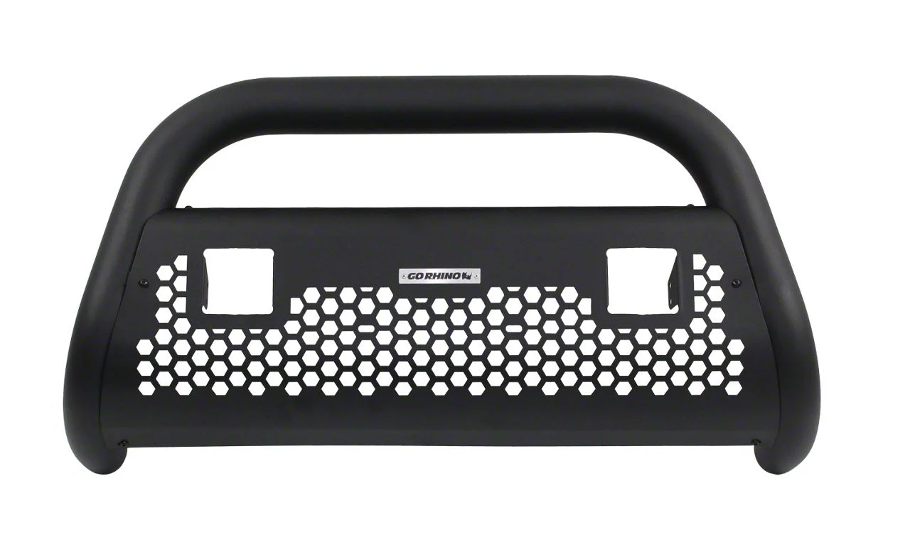 Go Rhino RC2 LR Bull Bar with Two Cube Light Mounting Brackets; Textured Black (17-22 F-250 Super Duty)