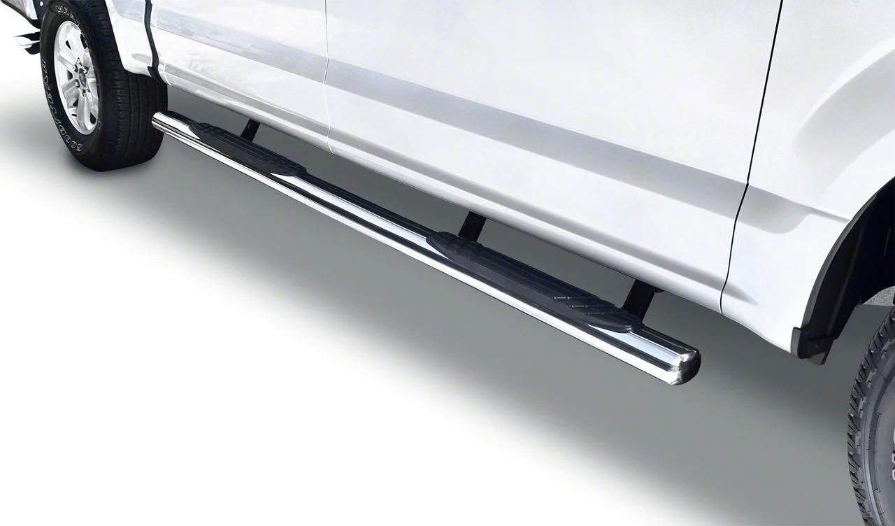 Go Rhino 4-Inch OE Xtreme Side Step Bars; Polished (17-26 F-250 Super Duty SuperCrew)