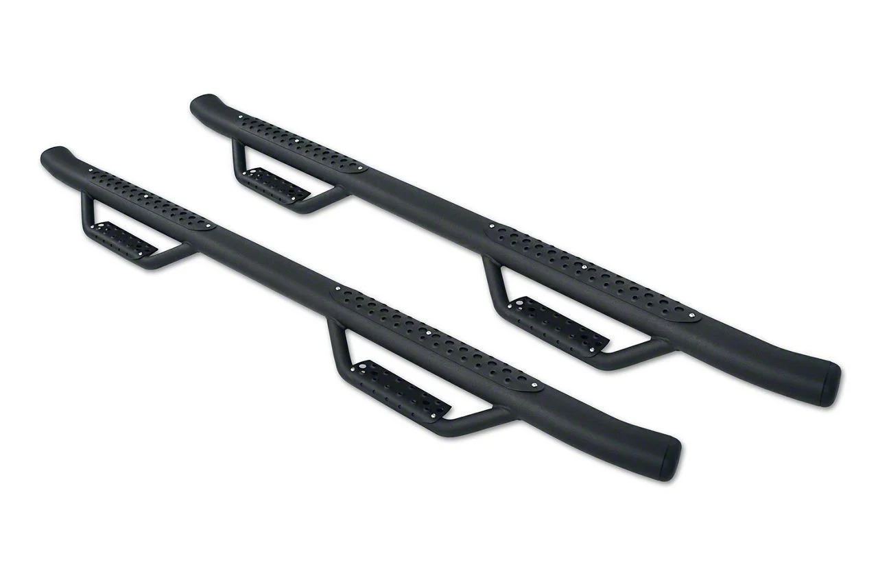 Go Rhino Dominator D4 Cab Length Side Step Bars; Textured Black (17-24 F-250 Super Duty SuperCab)