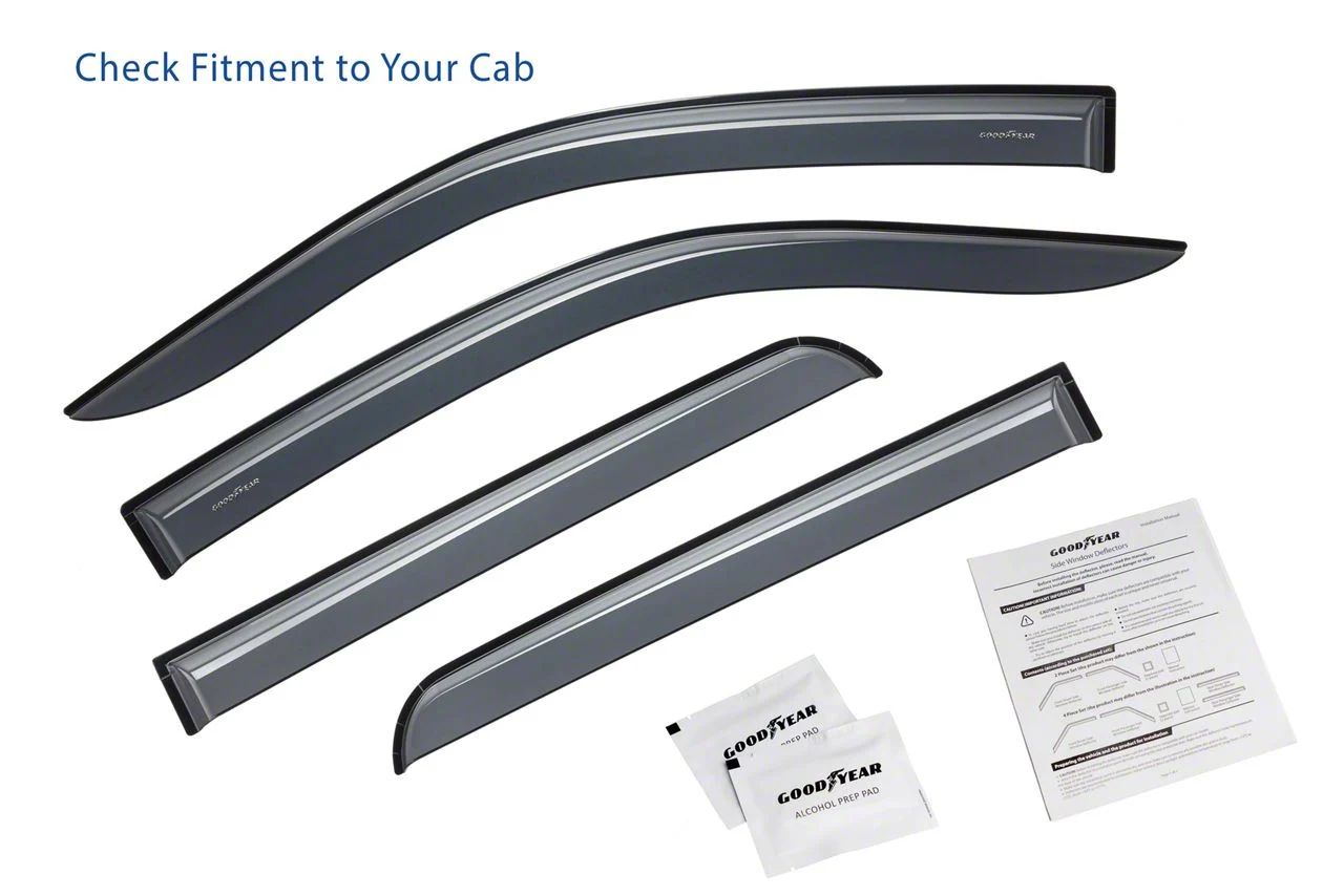 Goodyear Car Accessories Shatterproof Tape-On Window Deflectors (09-14 F-150 SuperCrew)