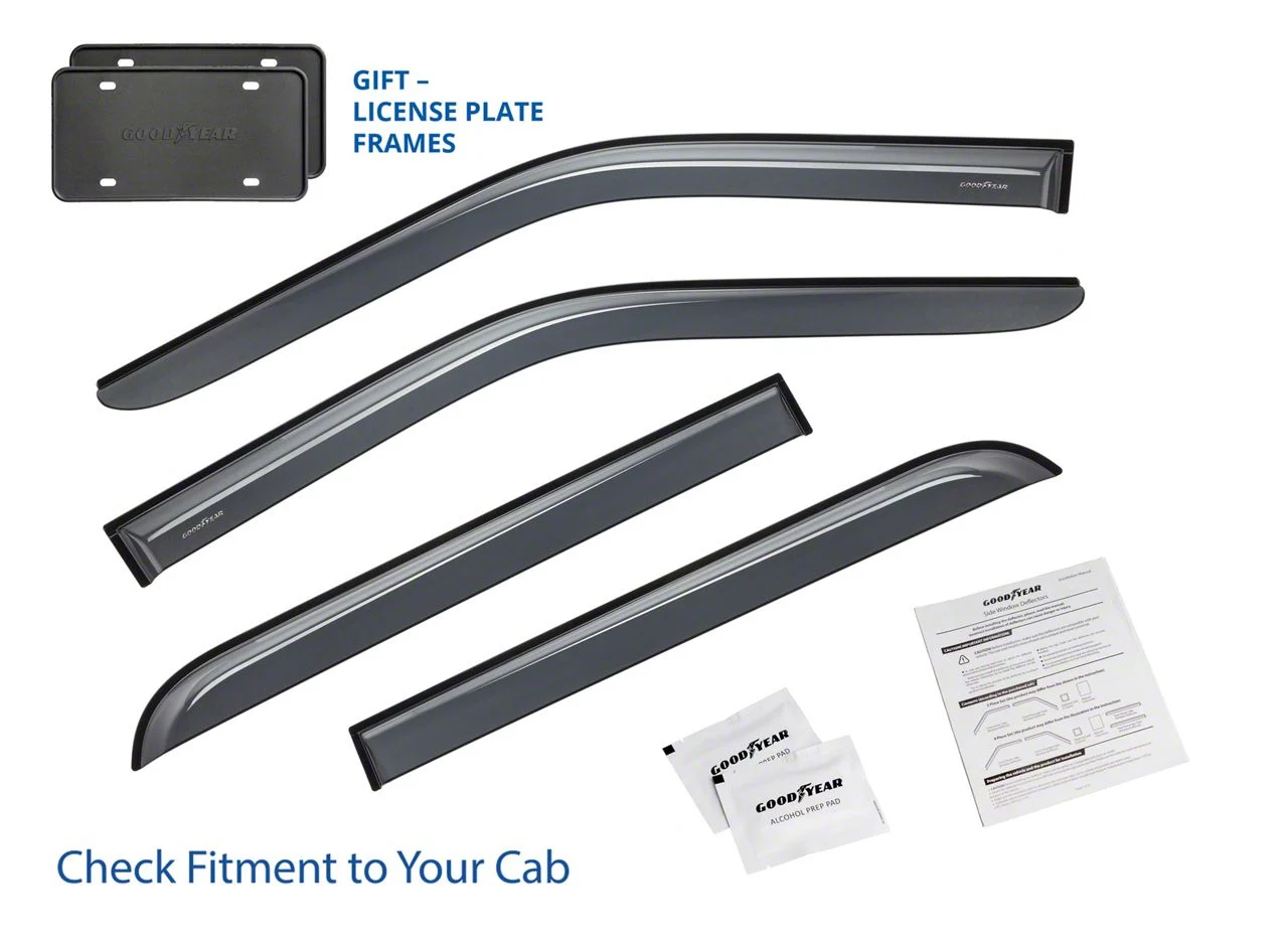 Goodyear Car Accessories Shatterproof Tape-On Window Deflectors (15-20 F-150 SuperCrew)
