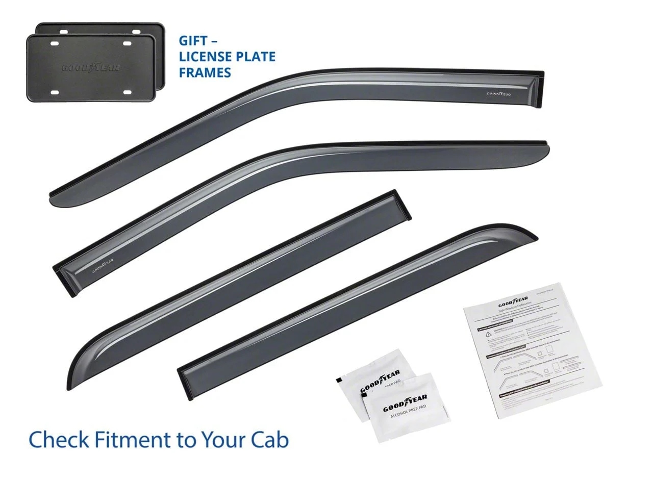 Goodyear Car Accessories Shatterproof Tape-On Window Deflectors (17-26 F-350 Super Duty SuperCrew)