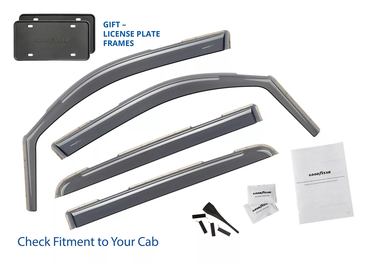 Goodyear Car Accessories Shatterproof in-Channel Window Deflectors (19-26 RAM 1500 Crew Cab)