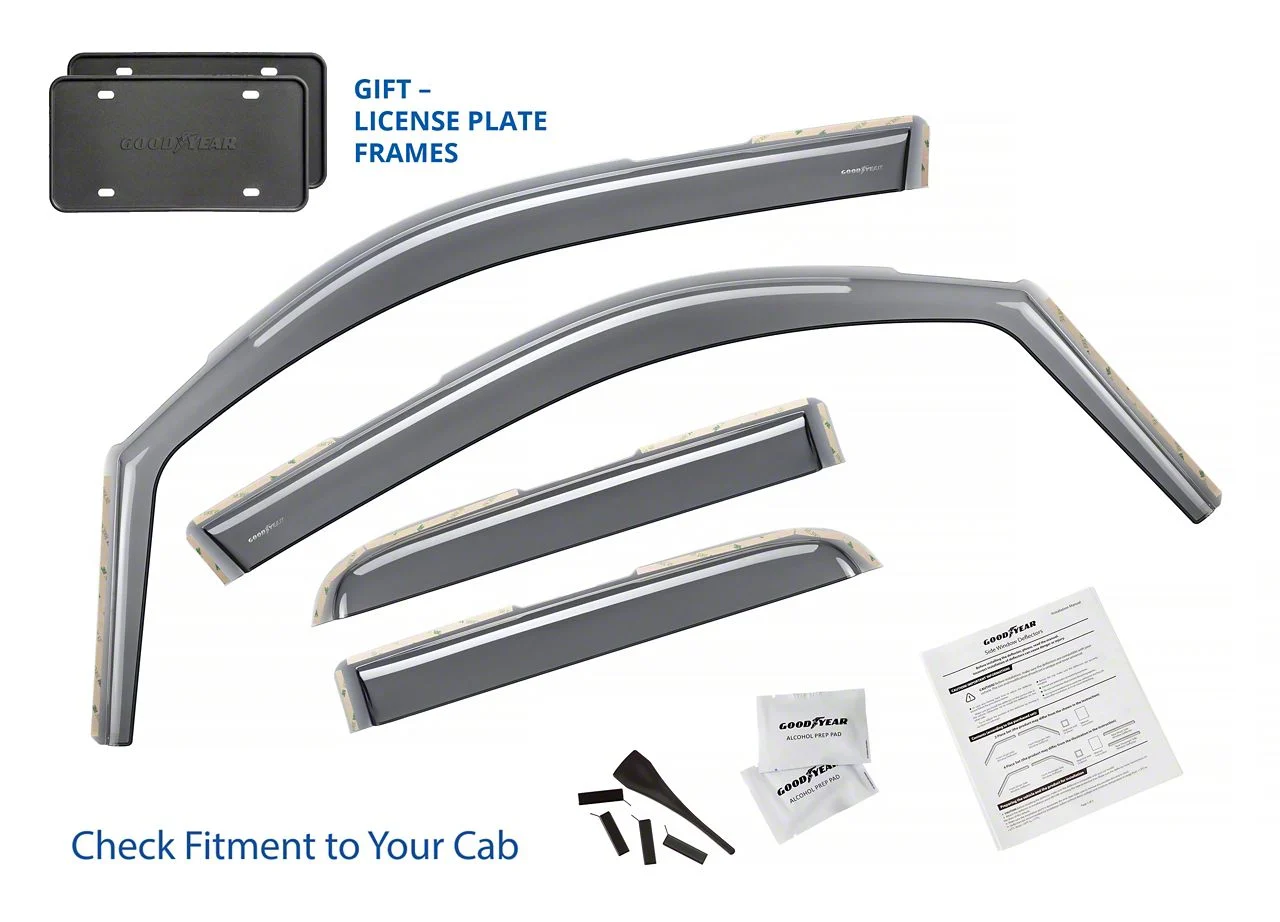Goodyear Car Accessories Shatterproof in-Channel Window Deflectors (19-26 RAM 1500 Quad Cab)