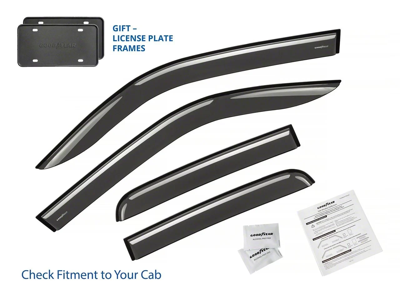 Goodyear Car Accessories Tape-On Window Deflectors (19-26 RAM 1500 Quad Cab)