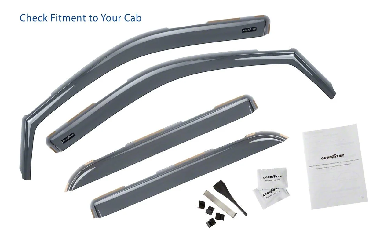 Goodyear Car Accessories Shatterproof in-Channel Window Deflectors (10-18 RAM 2500 Crew Cab)