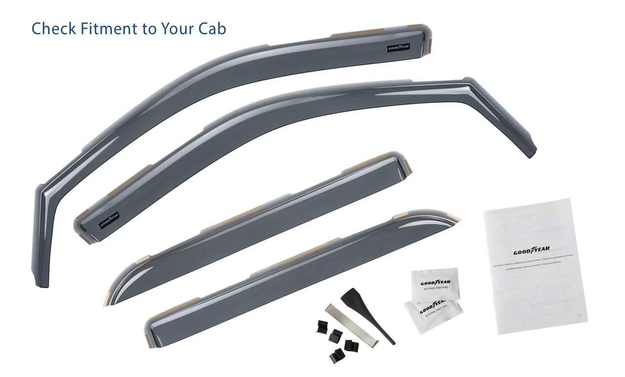 Goodyear Car Accessories Shatterproof in-Channel Window Deflectors (10-18 RAM 3500 Crew Cab)