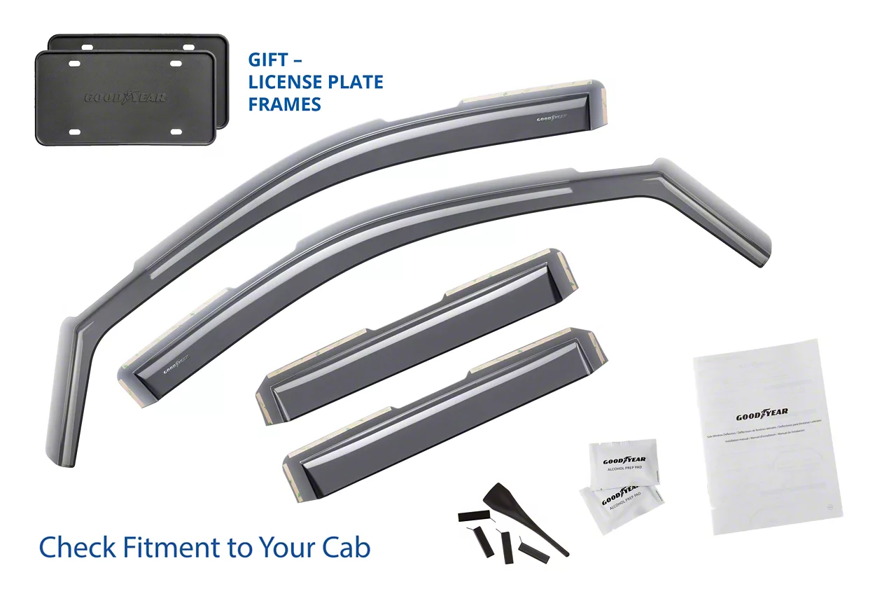 Goodyear Car Accessories Shatterproof in-Channel Window Deflectors (19-26 Sierra 1500 Double Cab)