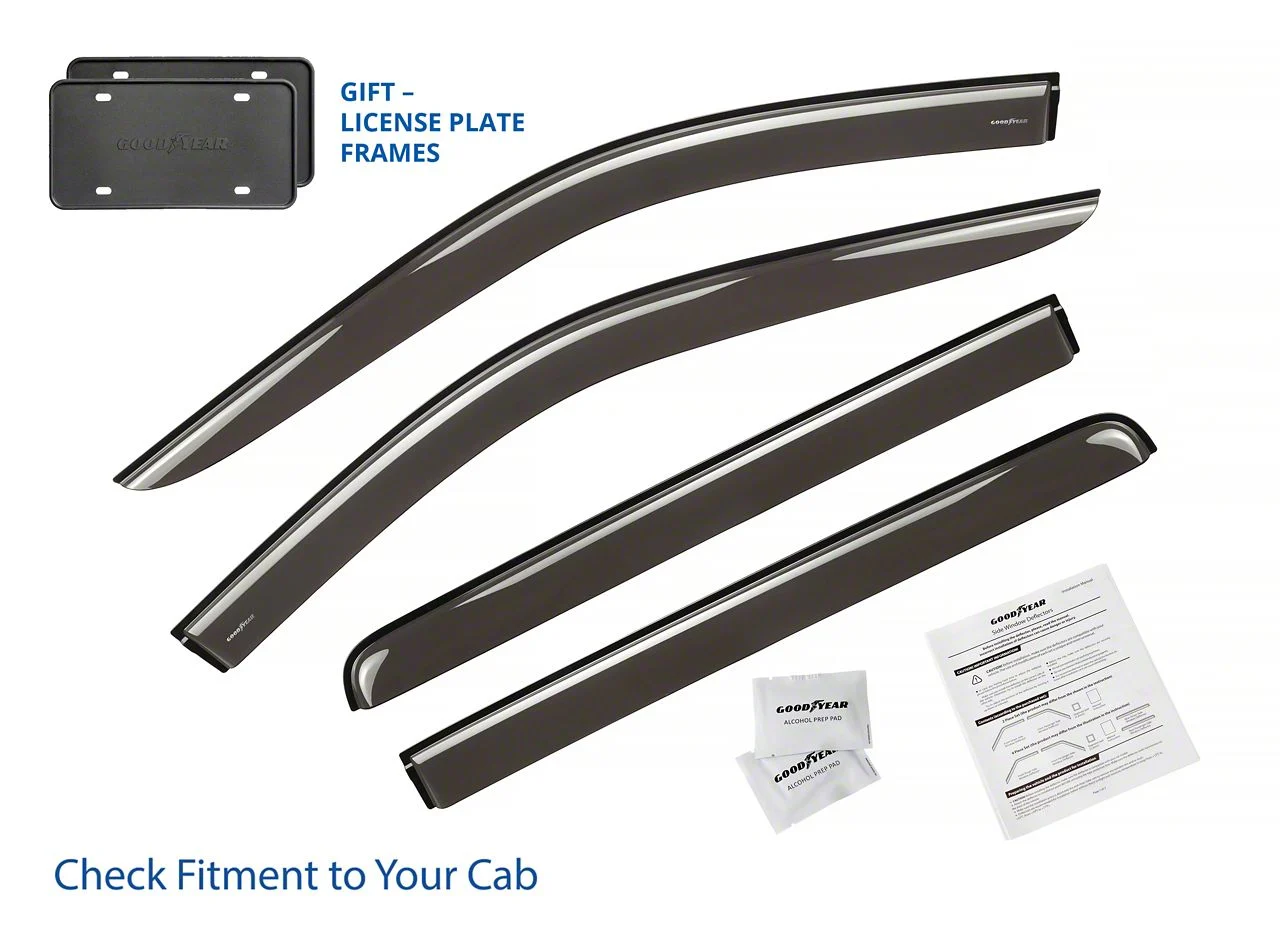 Goodyear Car Accessories Tape-On Window Deflectors (19-26 Sierra 1500 Crew Cab)