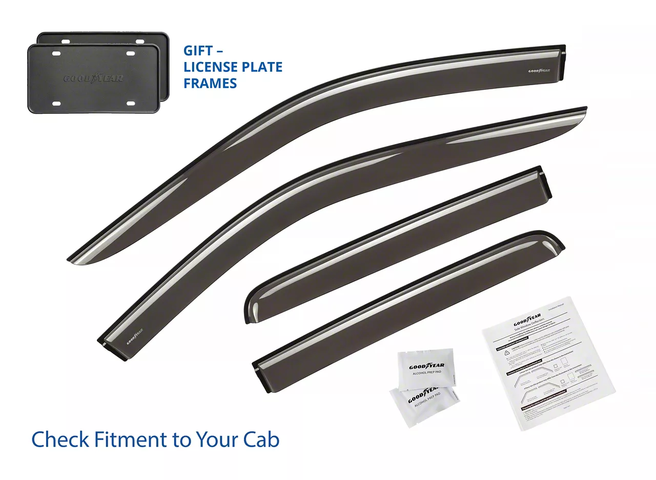 Goodyear Car Accessories Tape-On Window Deflectors (19-26 Sierra 1500 Double Cab)