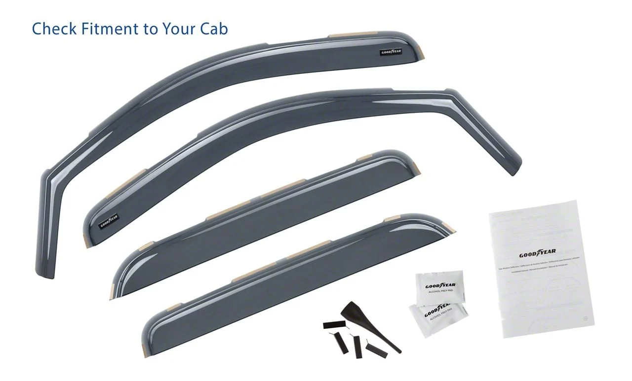 Goodyear Car Accessories Shatterproof in-Channel Window Deflectors (07-13 Silverado 1500 Crew Cab)