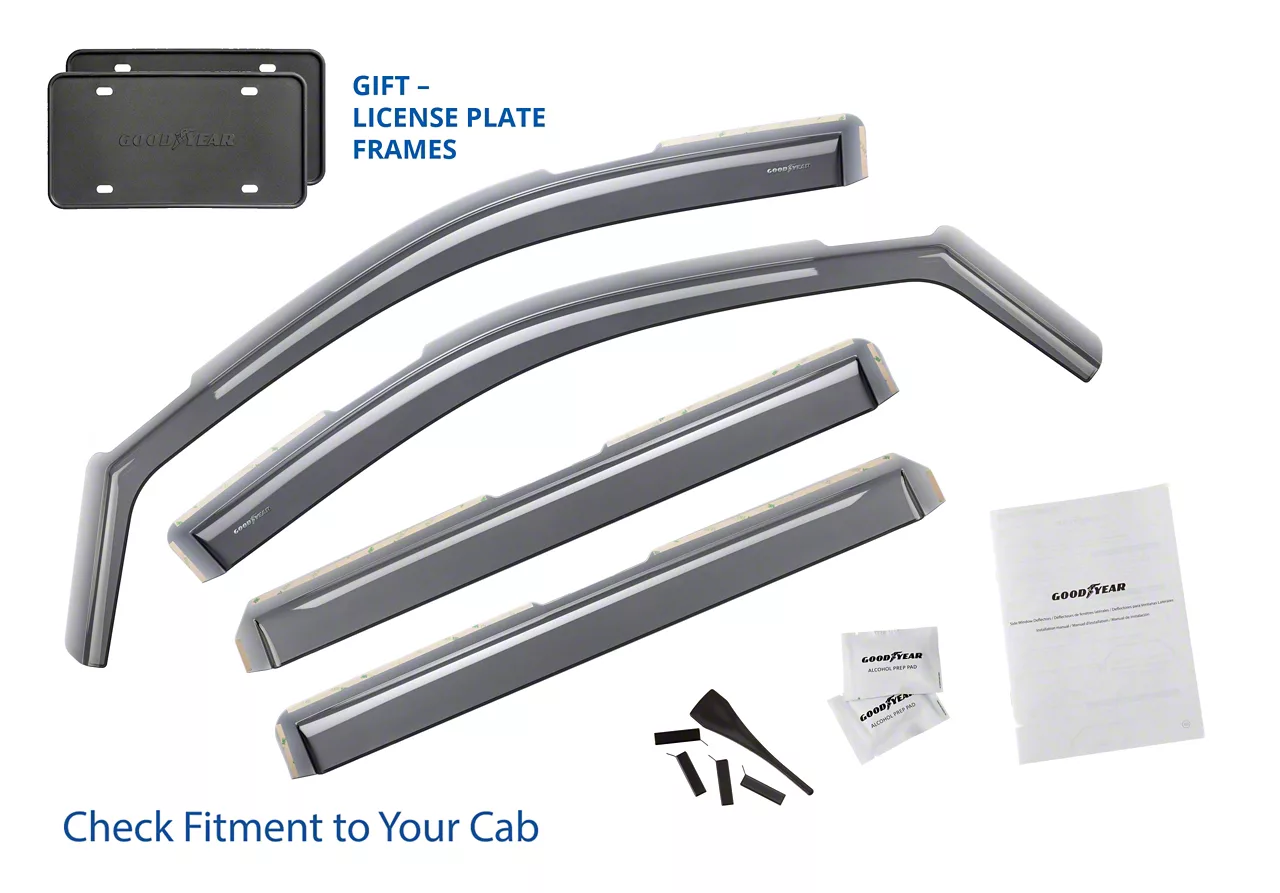 Goodyear Car Accessories Shatterproof in-Channel Window Deflectors (19-26 Silverado 1500 Crew Cab)