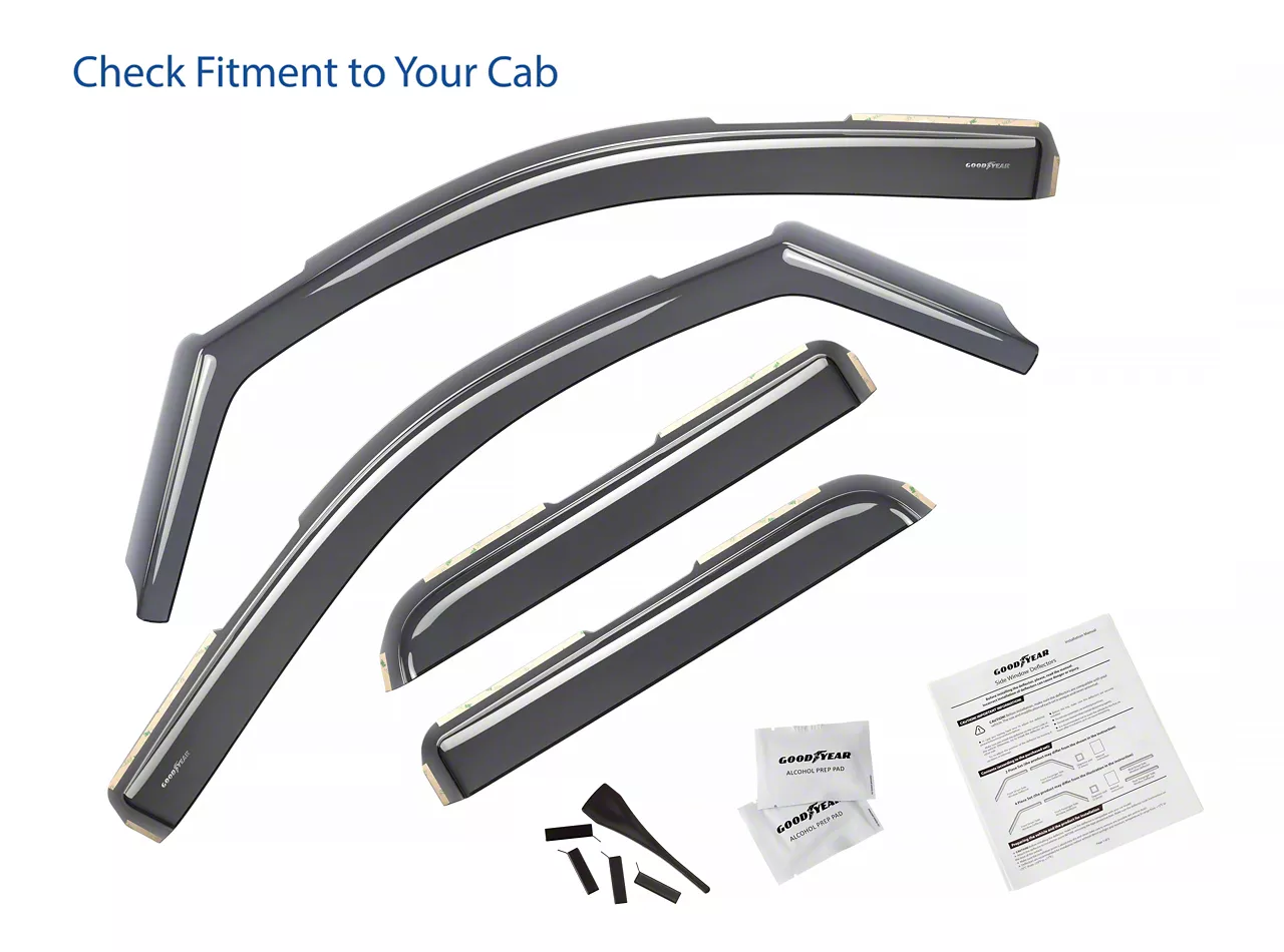 Goodyear Car Accessories Shatterproof in-Channel Window Deflectors (14-18 Silverado 1500 Double Cab)