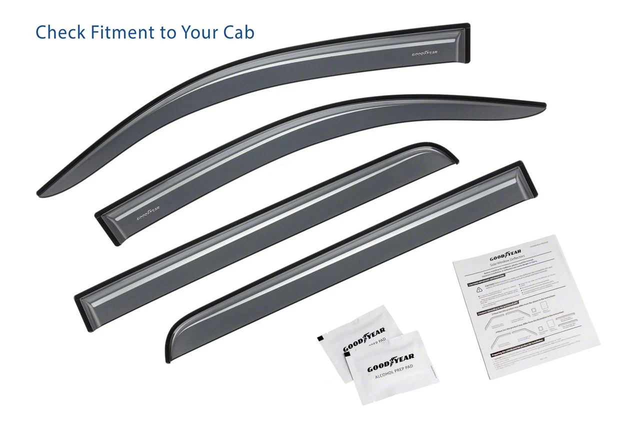 Goodyear Car Accessories Shatterproof Tape-On Window Deflectors (14-18 Silverado 1500 Crew Cab)