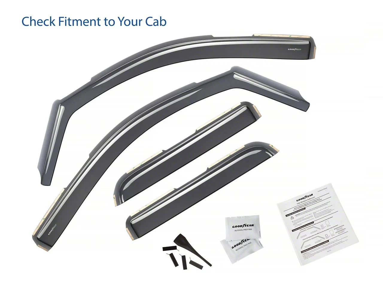 Goodyear Car Accessories Shatterproof in-Channel Window Deflectors (15-19 Silverado 2500 HD Double Cab)