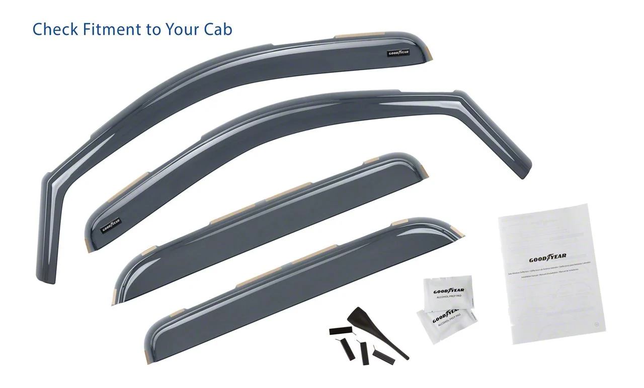 Goodyear Car Accessories Shatterproof in-Channel Window Deflectors (07-14 Silverado 3500 HD Crew Cab)