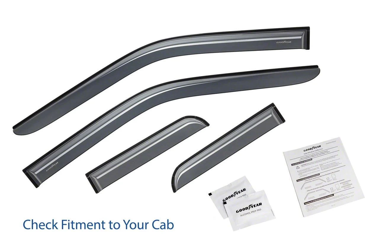 Goodyear Car Accessories Shatterproof Tape-On Window Deflectors (17-26 F-250 Super Duty SuperCab)