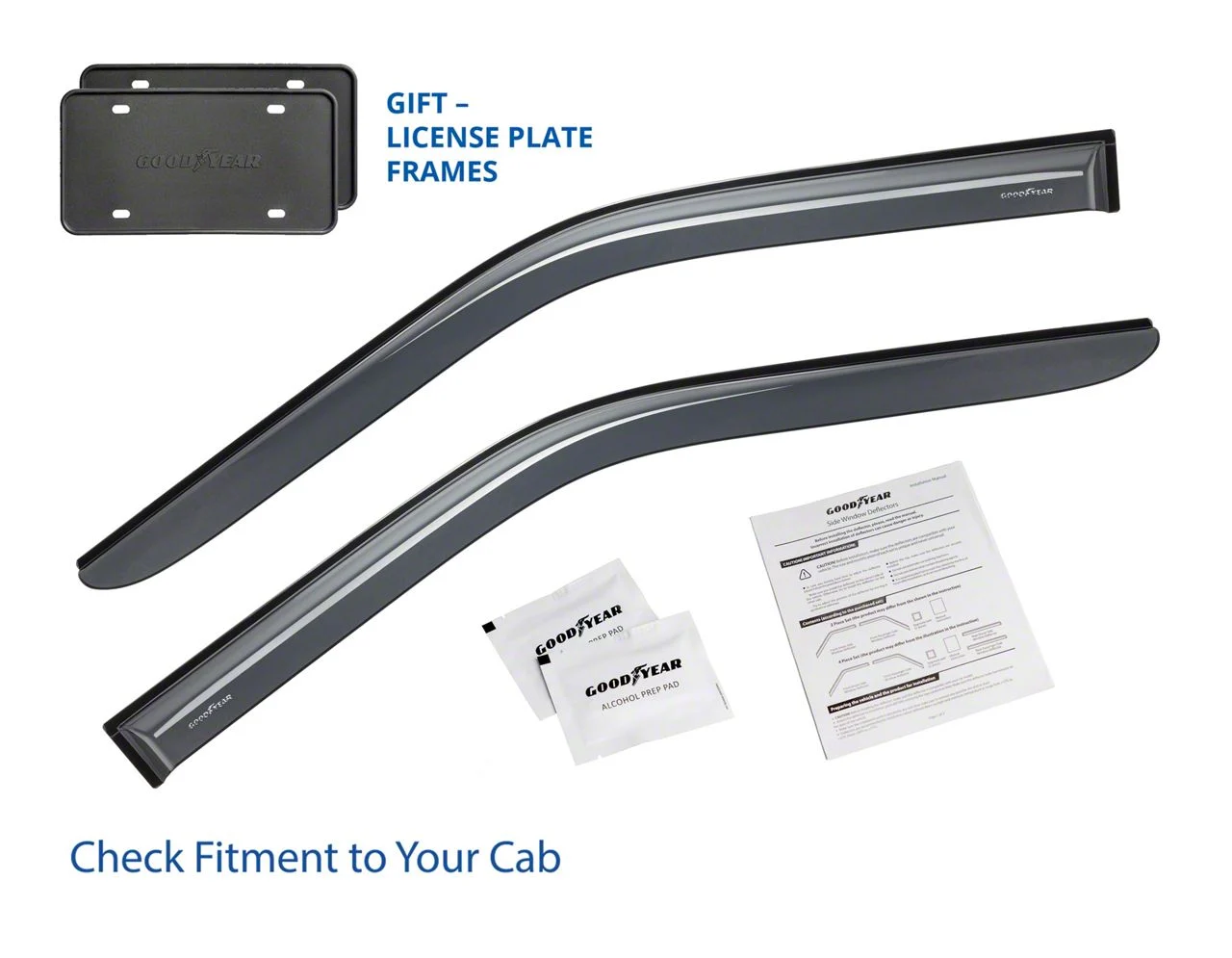 Goodyear Car Accessories Shatterproof Tape-On Window Deflectors (17-26 F-250 Super Duty Regular Cab)