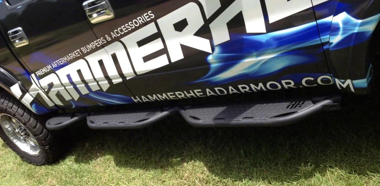 Hammerhead Wheel to Wheel Running Boards; Black (17-26 F-250 Super Duty SuperCrew w/ 6-3/4-Foot Bed)