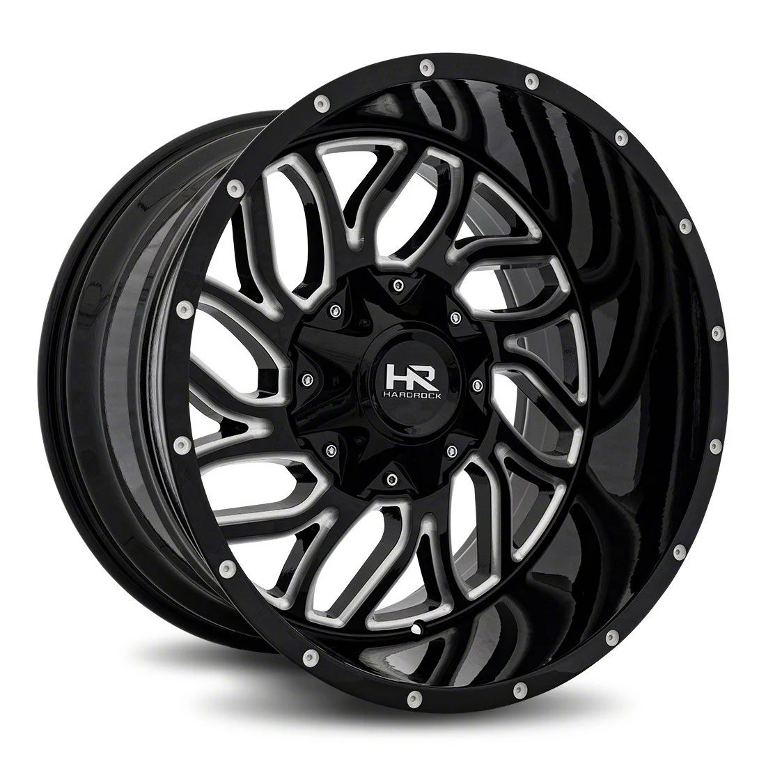 Hardrock Offroad Destroyer Gloss Black Machined 6-Lug Wheel; 20x9; 0mm Offset (15-20 Tahoe)