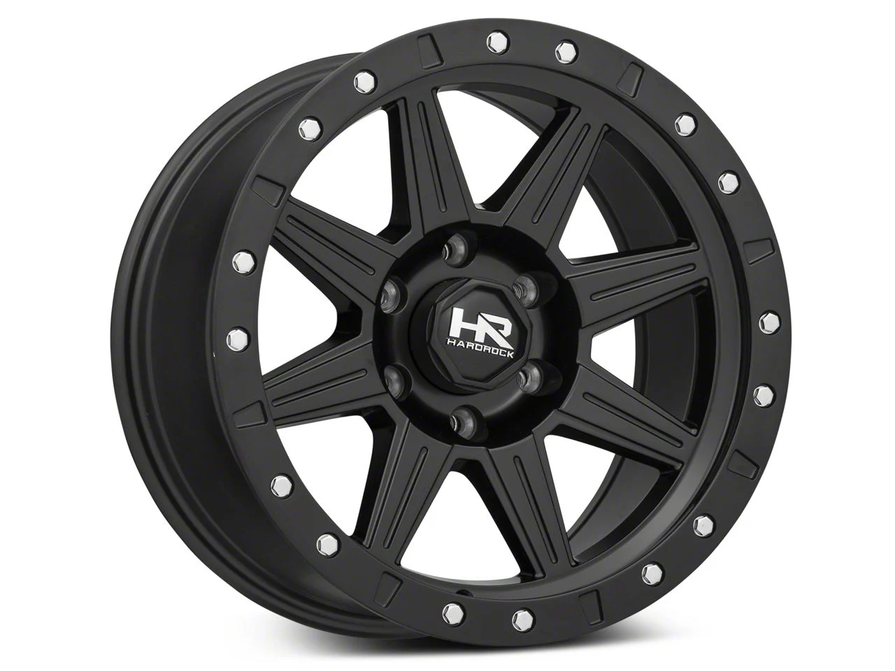 Hardrock Offroad H100 Matte Black 6-Lug Wheel; 17x8.5; 0mm Offset (14-18 Silverado 1500)