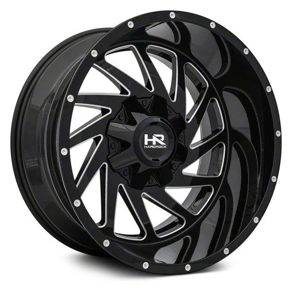 Hardrock Offroad Crusher Gloss Black Milled 6-Lug Wheel; 20x9; 0mm Offset (21-26 Tahoe)