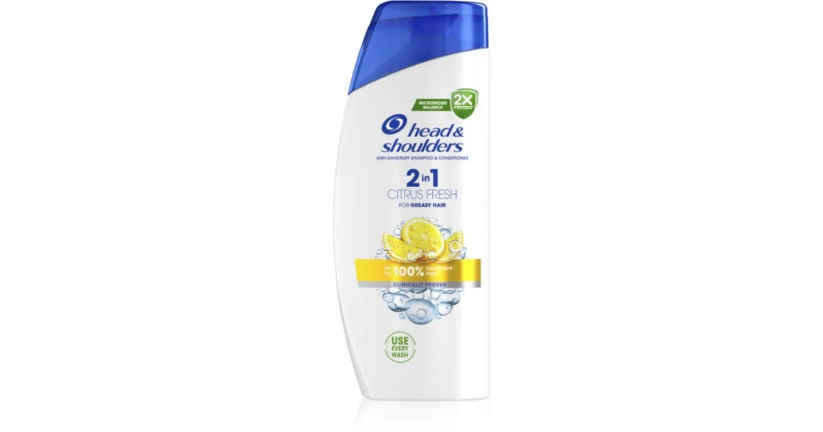 Head & Shoulders Agrumi Freschi 2V1 Shampoo Antiforfora Per Capelli Grassi 625 Ml