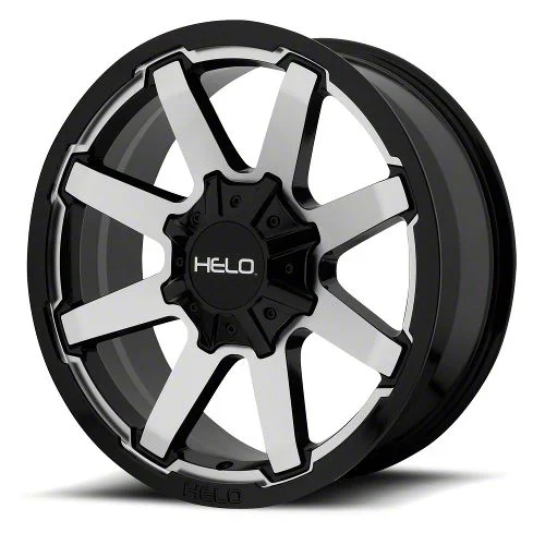 HELO HE909 Gloss Black Machined 8-Lug Wheel; 20x9; 0mm Offset (11-16 F-250 Super Duty)
