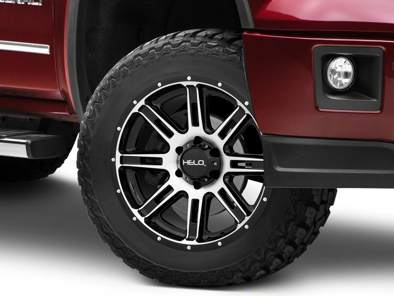 HELO HE900 Gloss Black Machined 6-Lug Wheel; 20x9; 0mm Offset (14-18 Sierra 1500)