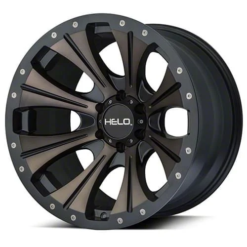 HELO HE901 Satin Black Machined with Dark Tint 6-Lug Wheel; 20x9; 18mm Offset (14-18 Sierra 1500)
