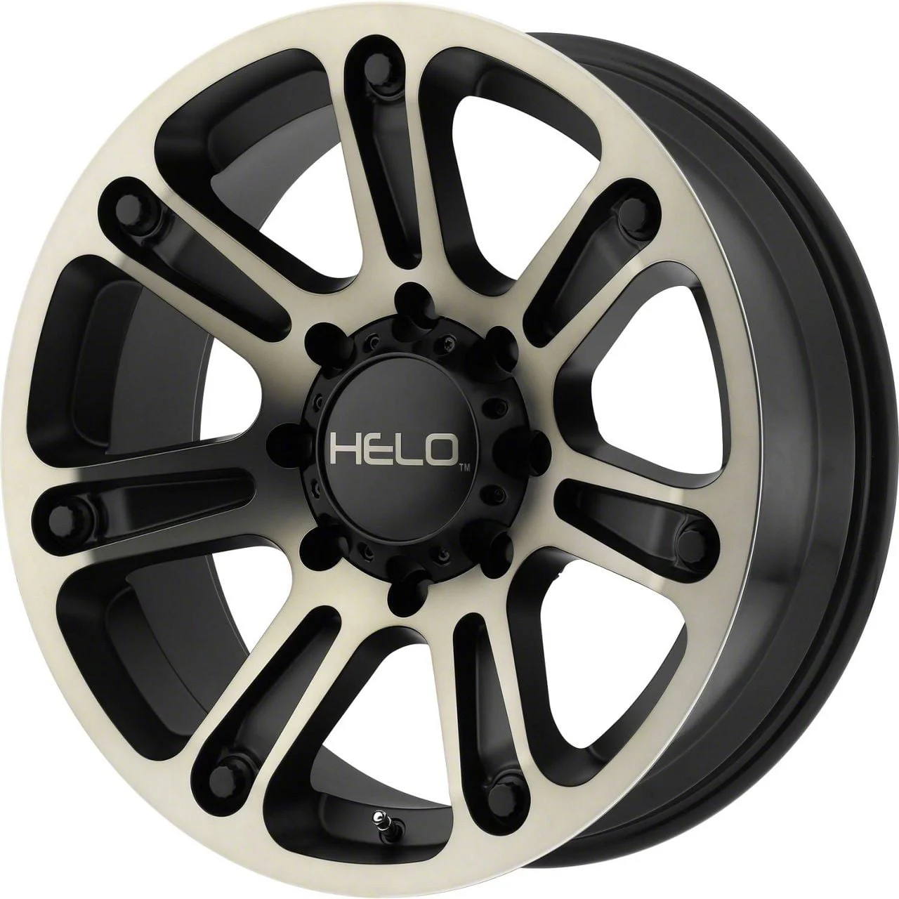 HELO HE904 Satin Black Machined with Dark Tint 6-Lug Wheel; 20x9; -12mm Offset (14-18 Silverado 1500)