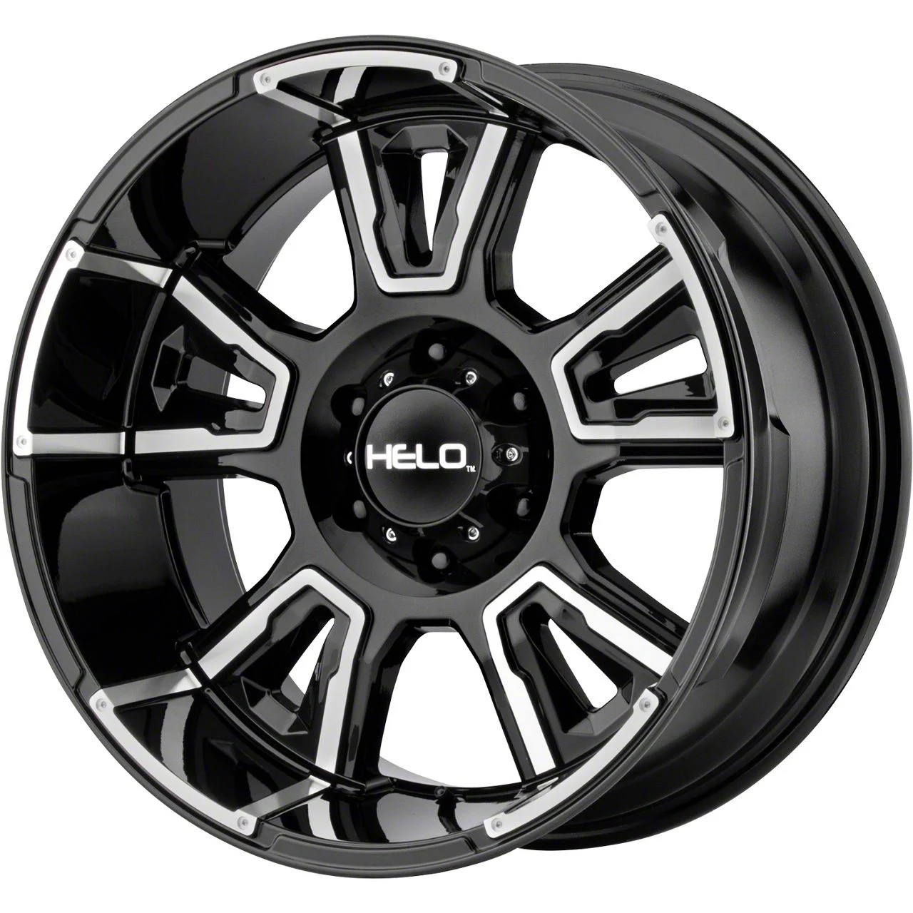HELO HE914 Gloss Black Machined 8-Lug Wheel; 20x10; -18mm Offset (17-22 F-350 Super Duty SRW)
