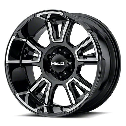 HELO HE914 Gloss Black Machined 8-Lug Wheel; 20x9; 0mm Offset (17-22 F-350 Super Duty SRW)