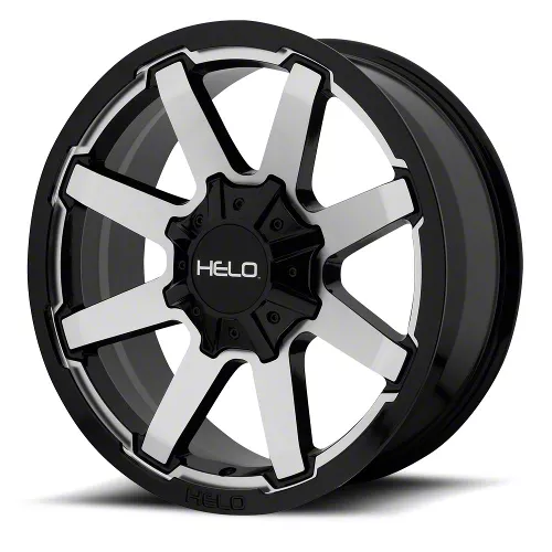 HELO HE909 Gloss Black Machined 8-Lug Wheel; 20x9; 0mm Offset (17-22 F-250 Super Duty)