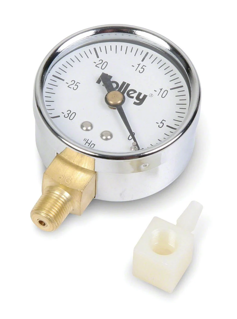 Holley 2-Inch Vacuum Gauge; 0 to 30 PSI (Universal; Some Adaptation May Be Required)