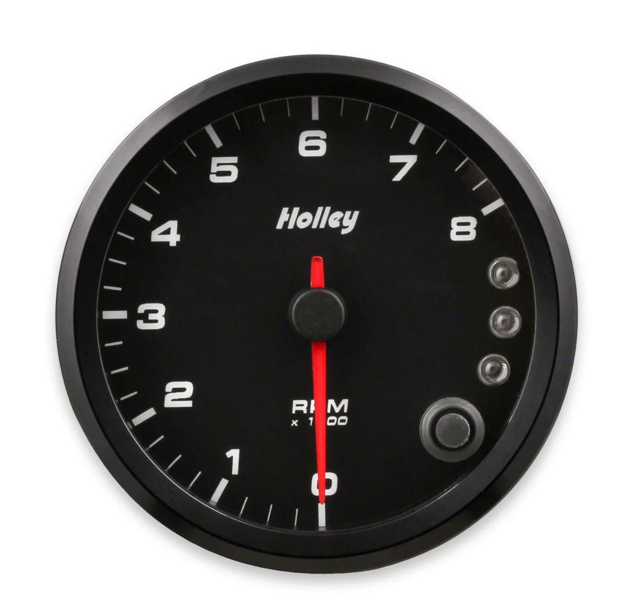 Holley 3-3/8-Inch 8K Tachometer with Shift Light; Black (Universal; Some Adaptation May Be Required)