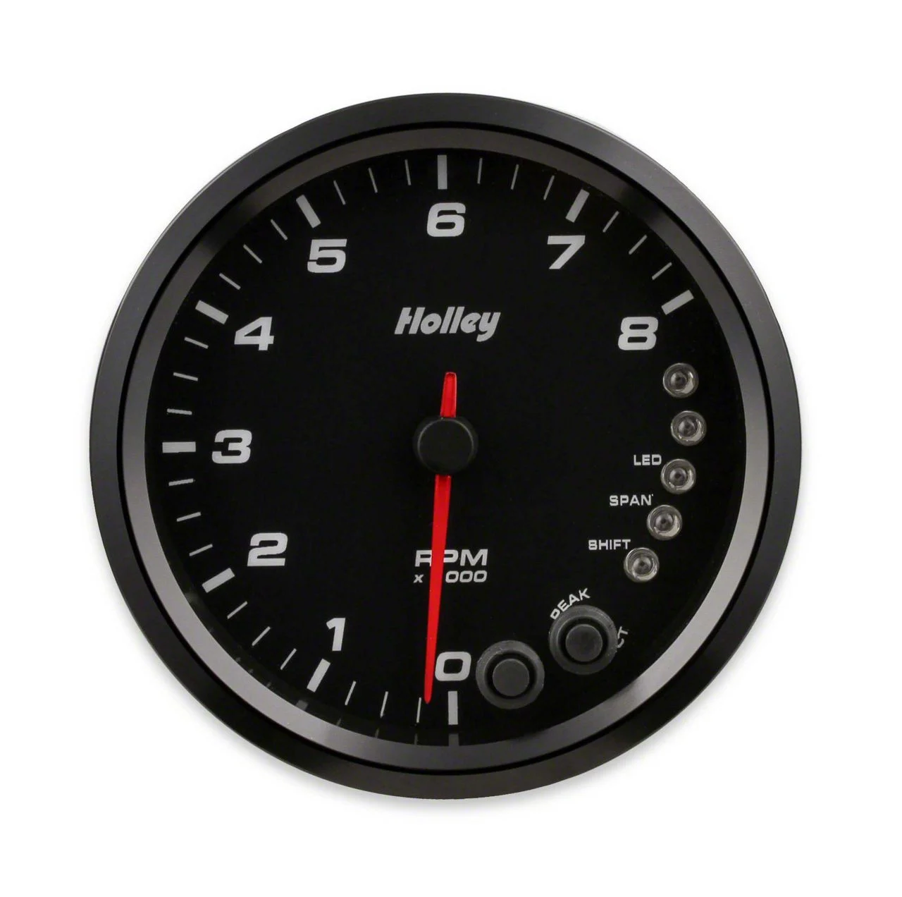 Holley 4-1/2-Inch 8K Tachometer with Shift Light; Black (Universal; Some Adaptation May Be Required)