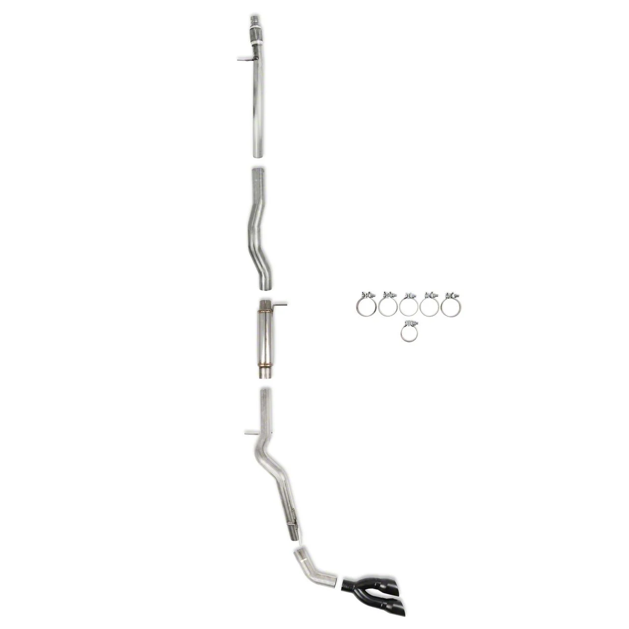 Hooker BlackHeart Single Exhaust System with Black Tips; Side Exit (19-23 Ranger)