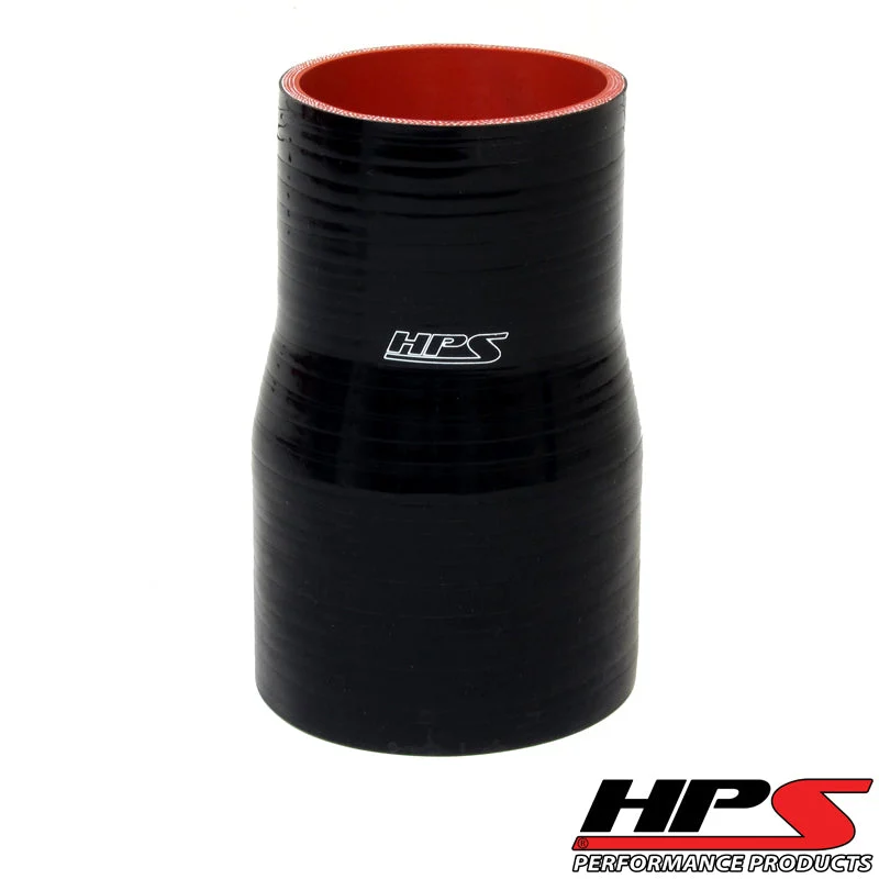 HPS 4" - 4.25" ID x 5" Long High Temp 4-ply Reinforced Silicone Reducer Coupler Hose Black (102mm - 108mm ID x 127mm Length)