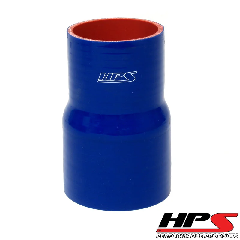 HPS 2.5" - 4" ID , 4" Long High Temp 4-ply Reinforced Silicone Reducer Coupler Hose Blue (63mm - 102mm ID , 102mm Length)