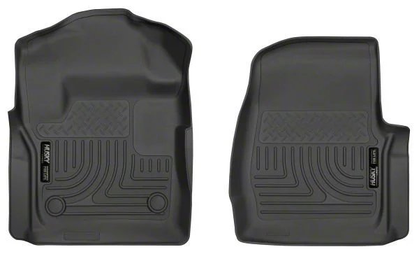 Husky Liners WeatherBeater Front Floor Liners; Black (17-26 F-350 Super Duty Regular Cab)