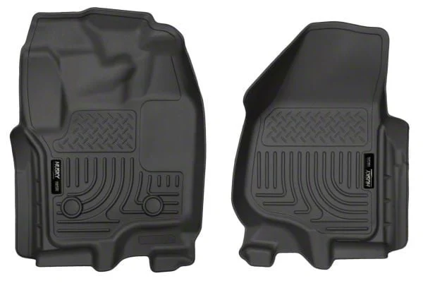 Husky Liners WeatherBeater Front Floor Liners; Black (12-16 F-350 Super Duty SuperCab, SuperCrew w/o Floor Shifter)
